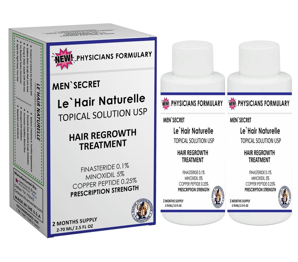 Physicians Formula 5% & 0.1% Mens Hair Restoration Solution 2-Packs 70ml 4-Months Supply