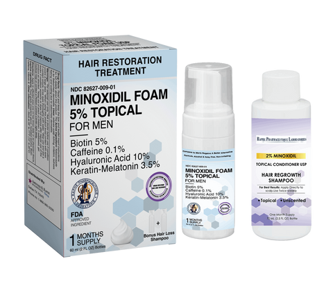 Minoxidil Hair Foam with Biotin, Caffeine, Hyaluronic Acid, Keratin and Melatonin 10,000 Packs