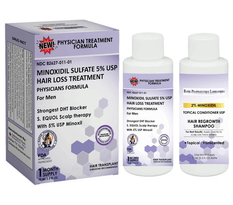 S-EQUOL Minoxidil Sulfate 5% Solution For Advanced Hair Loss Over 10 Years Prepacked