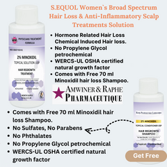 Womens Broad Spectrum S.EQUOL Hair Loss & Anti-Inflammatory Scalp Treatments Solution Wholesale 10,000 Packaged Bottles