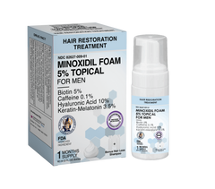 Maximum Strength Minoxidil Hair Treatment Foam with Biotin, Caffeine, Hyaluronic Acid, Keratin and Melatonin 10,000 Kits Pre-Packaged
