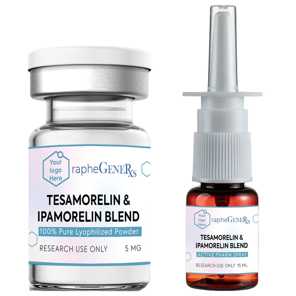 Ipamorelin & CJC 100% Pure Lyophilized Powder & 15ml Nasal Spray