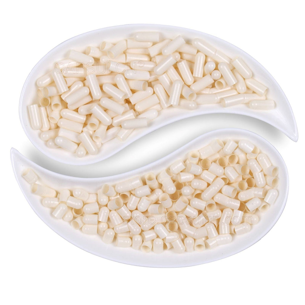 Size 00 white empty gelatin capsules Hide Gelatin Preservative Free Non GMO, Allergen Free, & Gluten